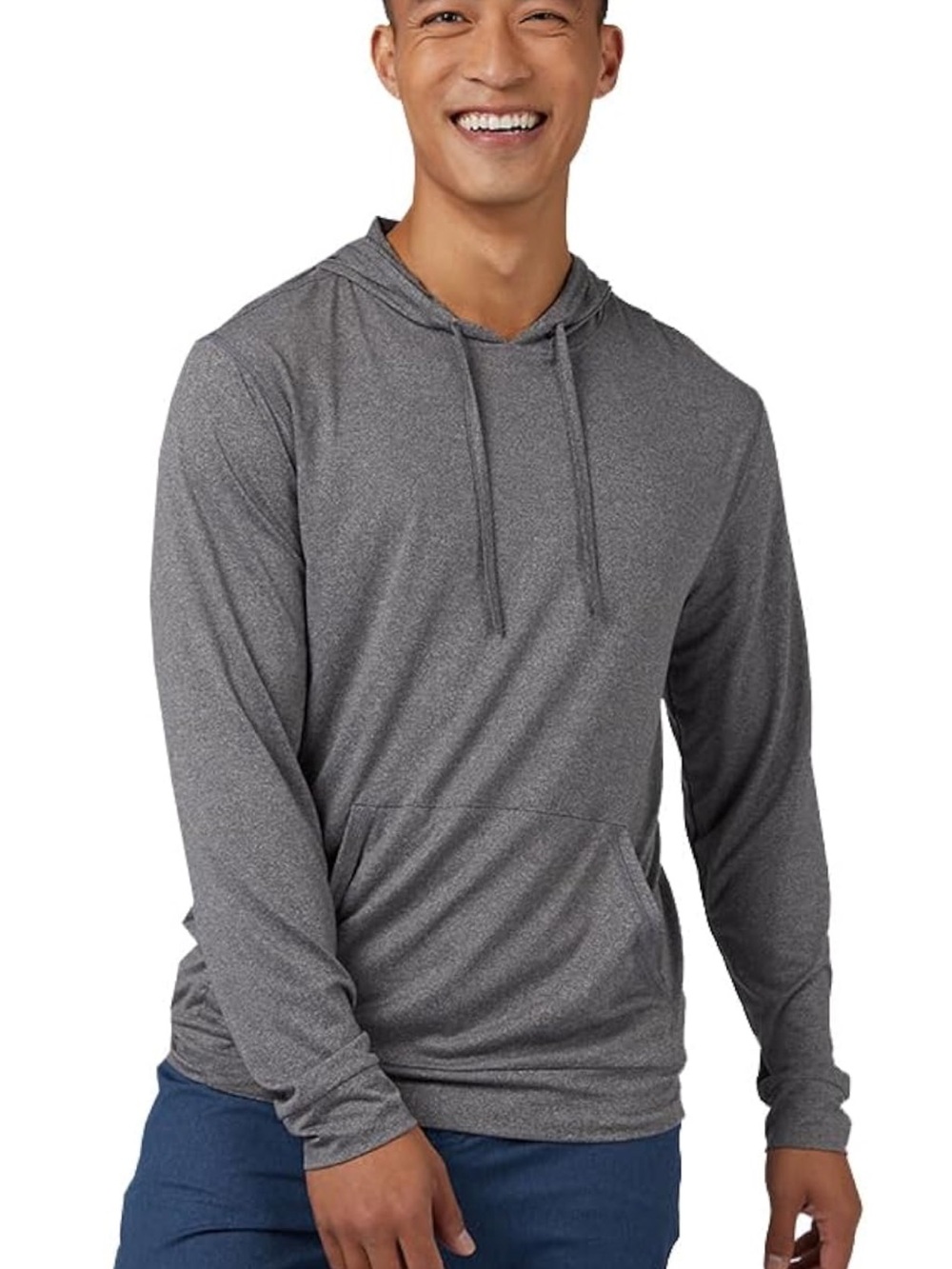 32 Degrees Men's Cool Lightweight Long Sleeve Hoodie Tee, Quick Dry, Anti Odor,